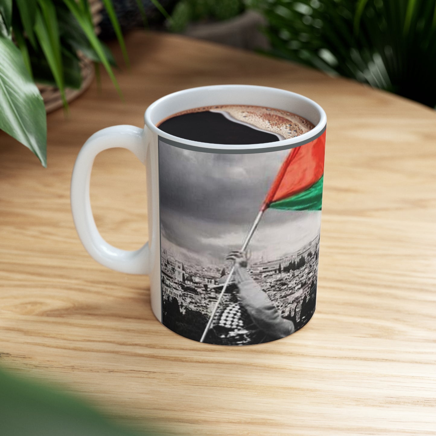 White Base Palestine Coffee Mug 