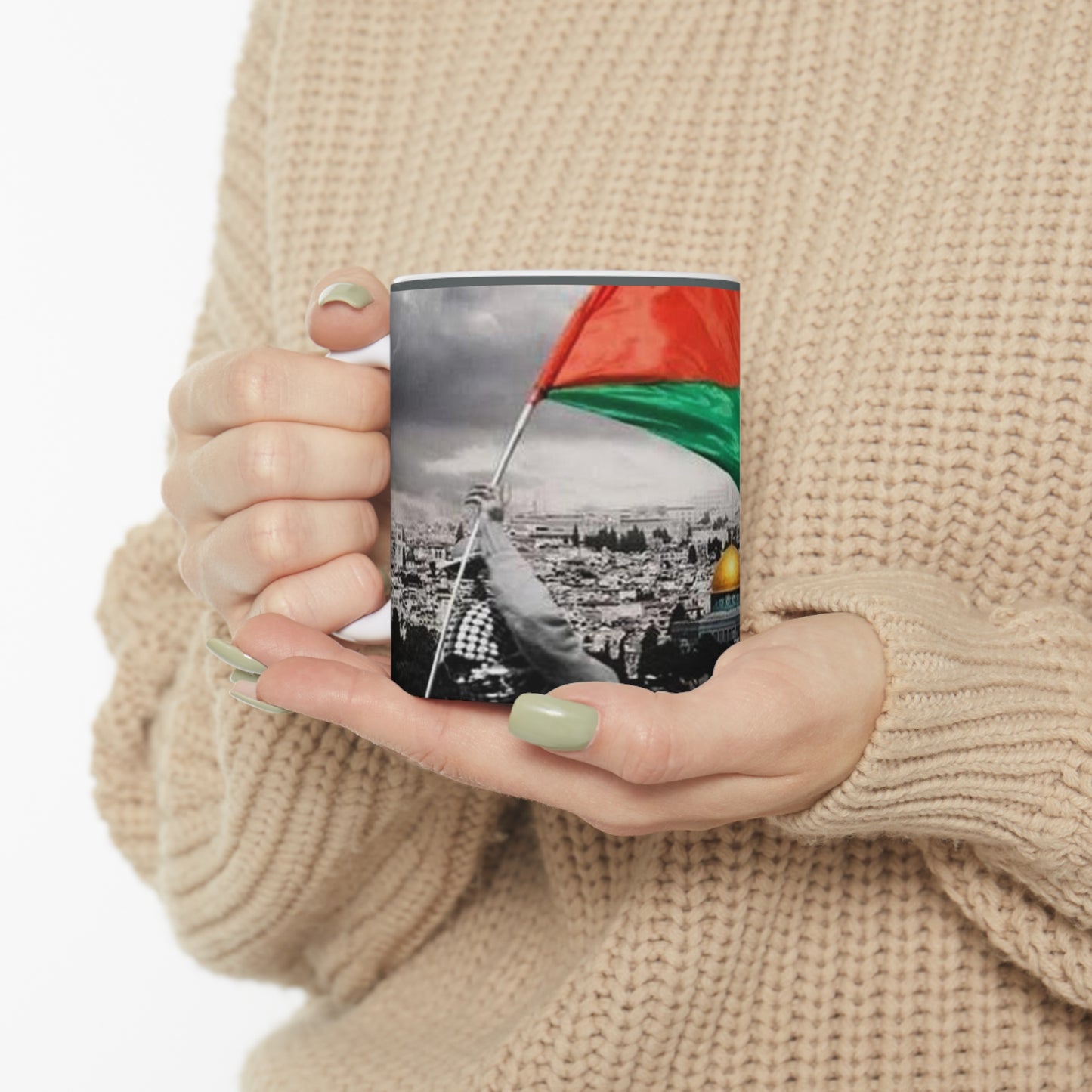 White Base Palestine Coffee Mug 