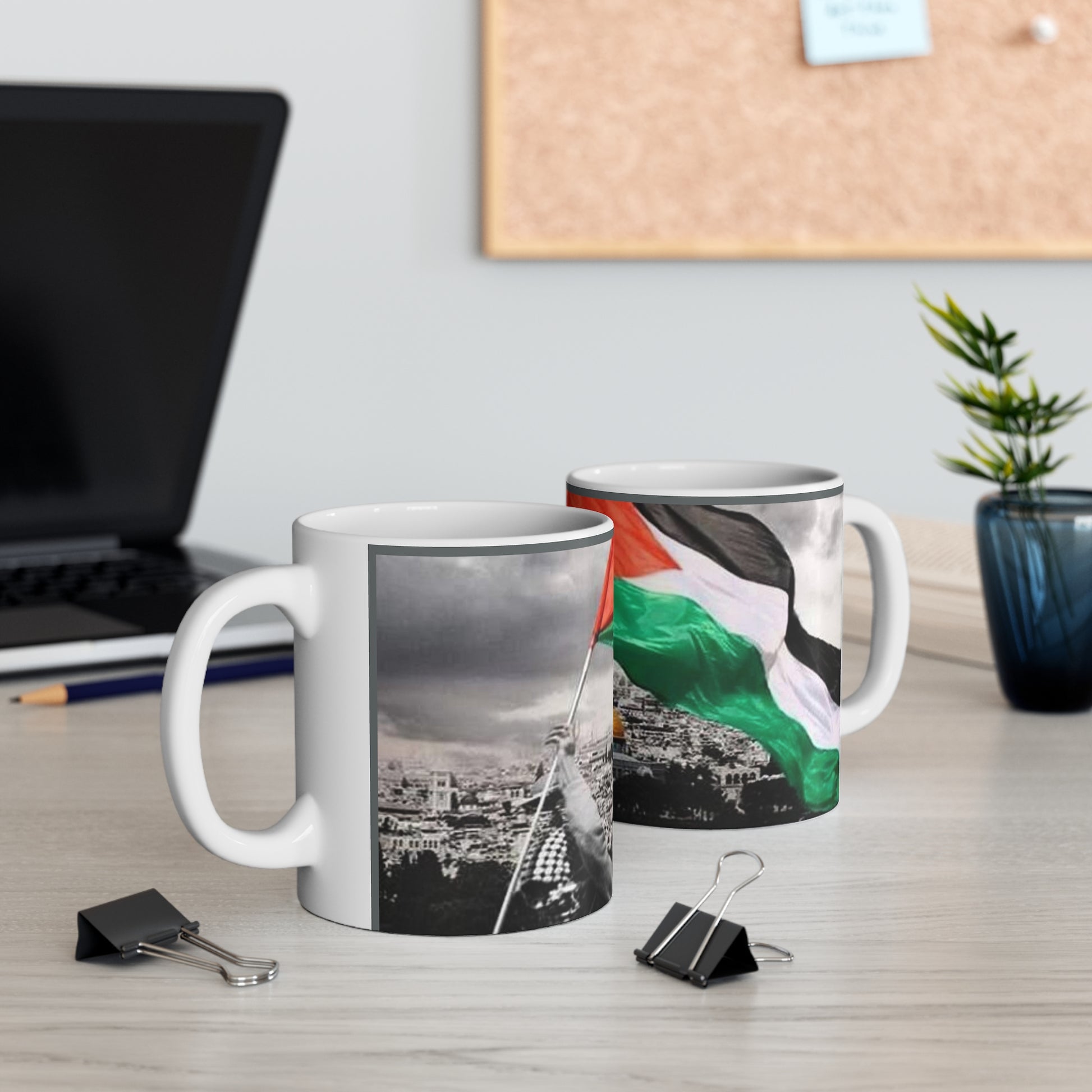 White Base Palestine Coffee Mug 